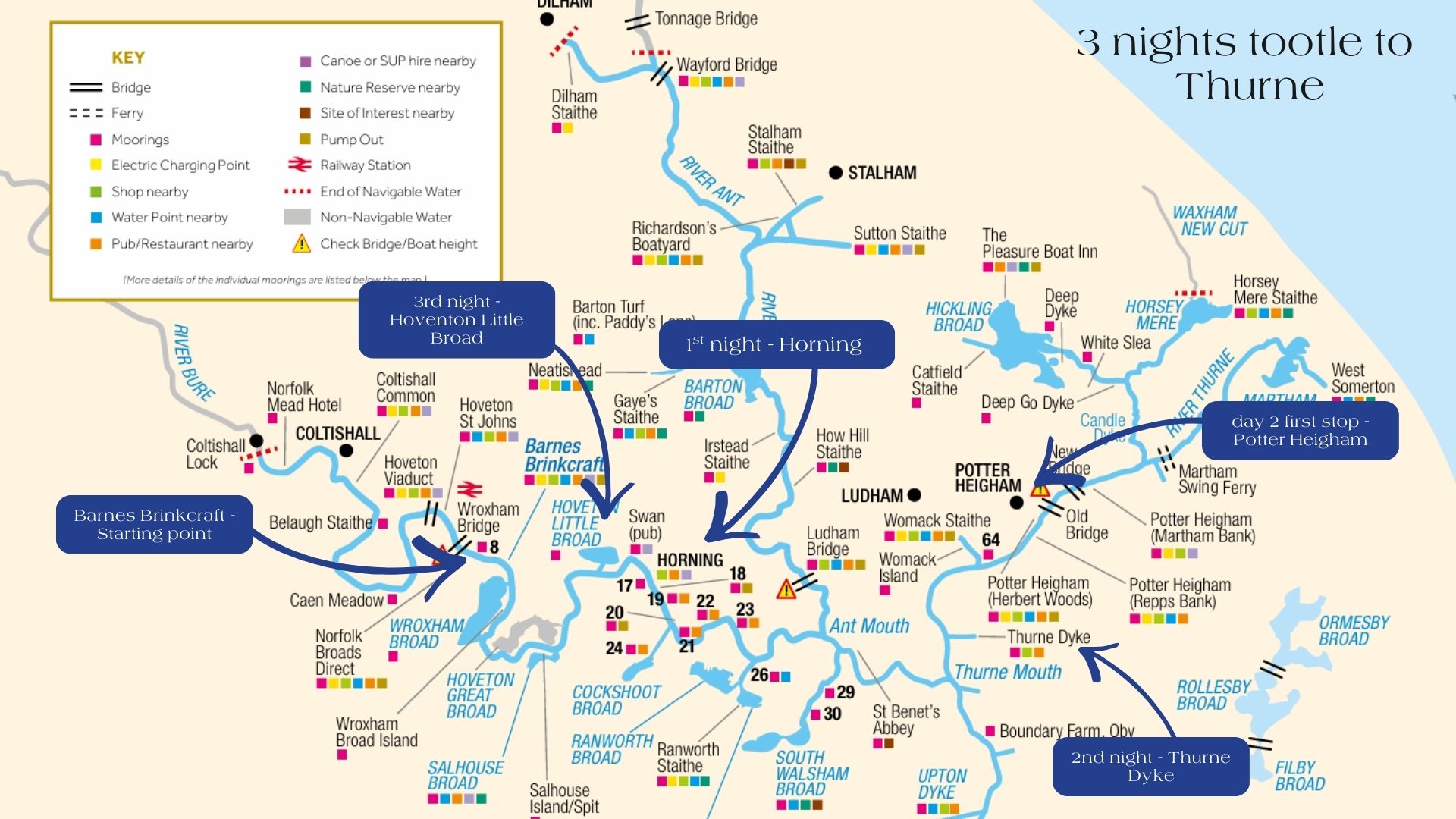 Barnes Brinkcraft Map of The Norfolk Broads