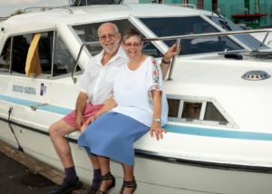 Barnes Brinkcraft customers Steve & Christine celebrate their 50th year holiday on the Broads