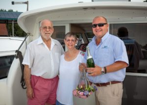 Barnes Brinkcraft customers Steve & Christine celebrate their 50th year holiday on the Broads